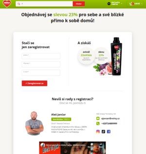 Ukázka uvítací stránky