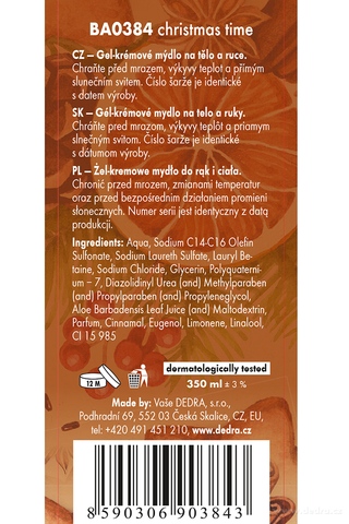 Etiketa k výrobku BA0384 Etiketa k výrobku BA0384
